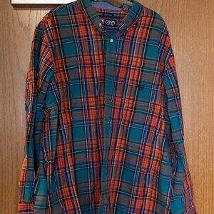Chaps plaid button down shirt sz XL